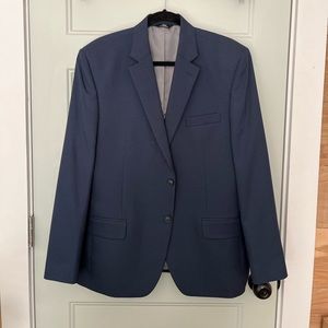 haggar tailored fit travel performance suit jacket- 42S- blue